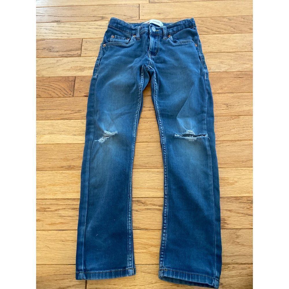 Levi's 511 women's low rise straight leg distress ripped knees jeans 10R W25 L26